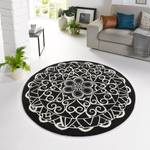 Teppich Mandala Webstoff - Schwarz