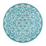 Laagpolig vloerkleed Mandala geweven stof - Aquablauw