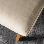 Gestoffeerde hocker GARBO houten pootjes Velours Shyla: Beige - Donkere eikenhout