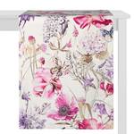 Chemin de table Flower Coton - Blanc / Rose vif / Violet