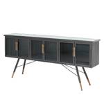 Sideboard Gomera Glas / Stahl - Schwarz / Gold