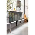 Sideboard Gomera Glas / Stahl - Schwarz / Gold