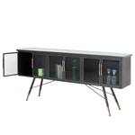 Sideboard Gomera Glas / Stahl - Schwarz / Gold