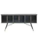 Sideboard Gomera Glas / Stahl - Schwarz / Gold