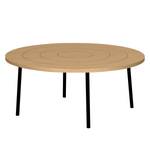 Salontafel Ply fineer van echt hout/metaal - notenboomhout/zwart - Lichte eikenhouten - Diameter: 80 cm