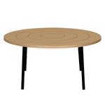 Salontafel Ply fineer van echt hout/metaal - notenboomhout/zwart - Lichte eikenhouten - Diameter: 80 cm