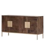 Sideboard Lyss Akazie massiv / Metall - Akazie Braun / Messing