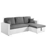 Ecksofa Coventry II Kunstleder/Webstoff - Grau / Weiß