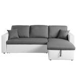 Ecksofa Coventry II Kunstleder/Webstoff - Grau / Weiß