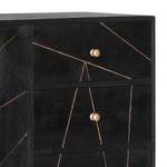 Sideboard Towa Akazie massiv / Metall - Schwarz / Gold