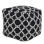 Pouf Cross Motif Coton - Noir / Blanc