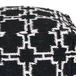 Pouf Cross Motif Baumwolle - Schwarz / Weiß