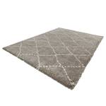Hoogpolig vloerkleed Hash kunstvezels - Taupe/wit - 200 x 290 cm