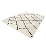 Hoogpolig vloerkleed Hash kunstvezels - Crèmekleurig/zwart - 160 x 230 cm