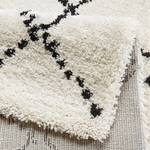 Hoogpolig vloerkleed Hash kunstvezels - Crèmekleurig/zwart - 200 x 290 cm