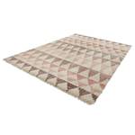 Hoogpolig vloerkleed Triangle kunstvezels - Crèmekleurig/rood - 160 x 230 cm
