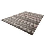 Tapis épais Triangle Fibres synthétiques - Gris / Crème - 160 x 230 cm