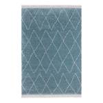 Hochflorteppich Jade Fringe Kunstfaser - Blaugrau - 80 x 150 cm