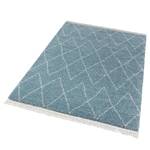 Tapis épais Jade Fringe Fibres synthétiques - Bleu Gris - 80 x 150 cm