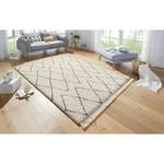 Hochflorteppich Jade Fringe Kunstfaser - Creme - 80 x 150 cm