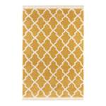 Hoogpolig vloerkleed Pearl kunstvezels - honingkleurig/wit - Honingkleurig/wit - 80 x 150 cm