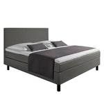 Lit boxspring Joiselle Surmatelas inclus - Tissu - Anthracite - 180 x 200cm