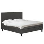 Boxspringbett Joiselle inkl. Topper - Webstoff - Anthrazit - 180 x 200cm