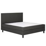 Boxspringbett Joiselle inkl. Topper - Webstoff - Anthrazit - 180 x 200cm