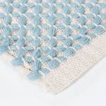 Wollen vloerkleed Skive katoen/wol - Lichtblauw - 65 x 130 cm
