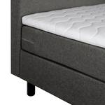 Lit boxspring Joiselle Surmatelas inclus - Tissu - Anthracite - 140 x 200cm