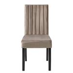 Gestoffeerde stoelen Filot (set van 2) Fluweel/massief rubberboomhout - Taupe