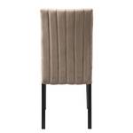 Chaises capitonnées Filot (lot de 2) Velours / Hévéa massif - Taupe