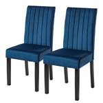 Gestoffeerde stoelen Filot (set van 2) Fluweel/massief rubberboomhout - Blauw