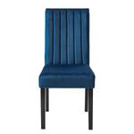 Gestoffeerde stoelen Filot (set van 2) Fluweel/massief rubberboomhout - Blauw