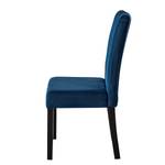 Gestoffeerde stoelen Filot (set van 2) Fluweel/massief rubberboomhout - Blauw