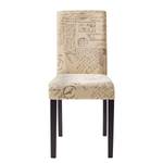 Chaises capitonnées Nella (lot de 2) Tissu / Pin massif - Motif beige / Pin