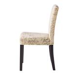 Gestoffeerde stoelen Nella (set van 2) Geweven stof/massief grenenhout - beige met patroon/grenenhout