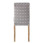 Chaise capitonnée Nella III Tissu / Chêne massif - Gris / Chêne - Lot de 2