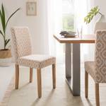 Gestoffeerde stoelen Nella (set van 2) Geweven stof/massief eikenhout - beige/eikenhout