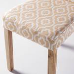 Chaises capitonnées Nella (lot de 2) Tissu / Chêne massif - Beige / Chêne