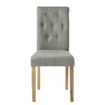 Chaises capitonnées Jeanne (lot de 2) Tissu / Chêne massif - Gris chiné