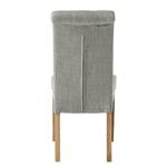 Chaises capitonnées Jeanne (lot de 2) Tissu / Chêne massif - Gris chiné