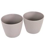 Cache-pots Loop (lot de 2) Matière plastique - Taupe - Diamètre : 30 cm