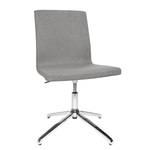 Chaise de bureau Cube I Tissu / Acier - Chrome - Gris clair