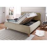 Gestoffeerd bed Kiruna geweven stof - Beige