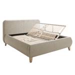 Gestoffeerd bed Kiruna geweven stof - Beige