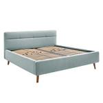 Gestoffeerd bed LOTTE Geweven stof Meara: Mintgrijs - 180 x 200cm