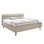 Gestoffeerd bed LOTTE Geweven stof Meara: Modder - 160 x 200cm