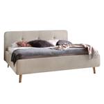 Gestoffeerd bed Jolin geweven stof - Beige - 160 x 200cm