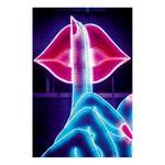 Tableau déco Neon Lips Papier / MDF - Multicolore
